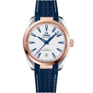Omega Seamaster Aqua Terra 150M 38 mm, aço - ouro Sedna™ em bracelete de borracha 220.22.38.20.02.001