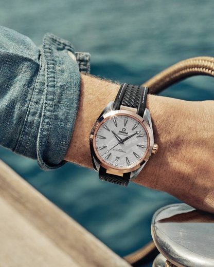 Omega Seamaster Aqua Terra 150M 41 mm, aço - ouro Sedna™ em bracelete de borracha 220.22.41.21.02.001 - Image 4