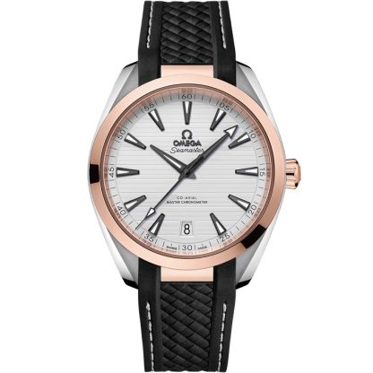 Omega Seamaster Aqua Terra 150M 41 mm, aço - ouro Sedna™ em bracelete de borracha 220.22.41.21.02.001