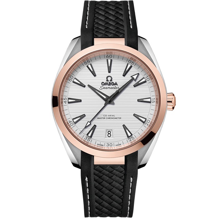 Omega Seamaster Aqua Terra 150M 41 mm, aço - ouro Sedna™ em bracelete de borracha 220.22.41.21.02.001