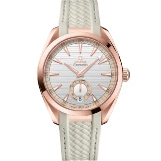 Omega Seamaster Aqua Terra 150M 41 mm, ouro Sedna™ em bracelete de borracha 220.52.41.21.02.001