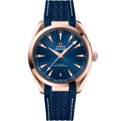 Omega Seamaster Aqua Terra 150M 41 mm, ouro Sedna™ em bracelete de borracha 220.52.41.21.03.001