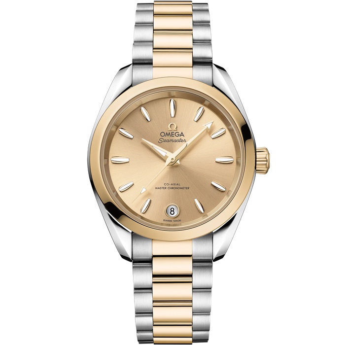 Omega Seamaster Aqua Terra Shades 34 mm, aço - ouro Moonshine™ em aço - ouro Moonshine™ 220.20.34.20.08.001