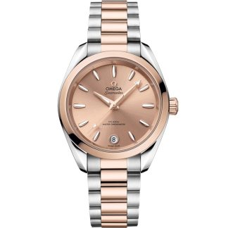 Omega Seamaster Aqua Terra Shades 34 mm, aço - ouro Sedna™ em aço - ouro Sedna™ 220.20.34.20.10.001