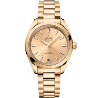Omega Seamaster Aqua Terra Shades 34 mm, ouro Moonshine™ em ouro Moonshine™ 220.50.34.20.08.001