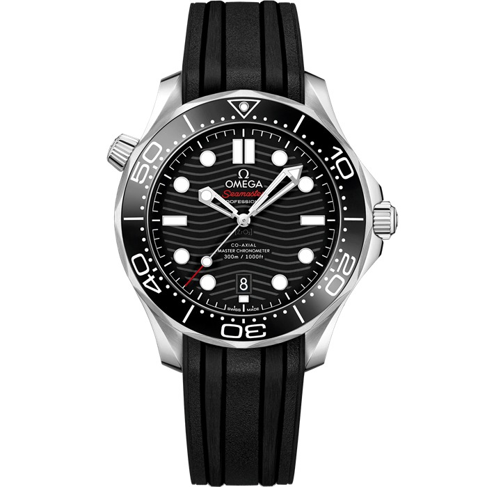 Omega Seamaster Diver 300M 42 mm, aço em bracelete de borracha 210.32.42.20.01.001