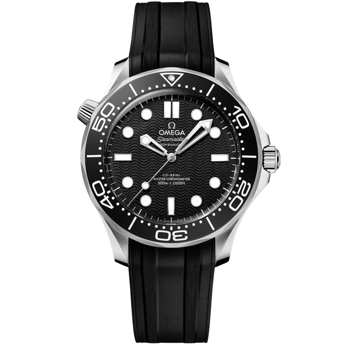 Omega Seamaster Diver 300M 42 mm, aço em bracelete de borracha 210.32.42.20.01.003