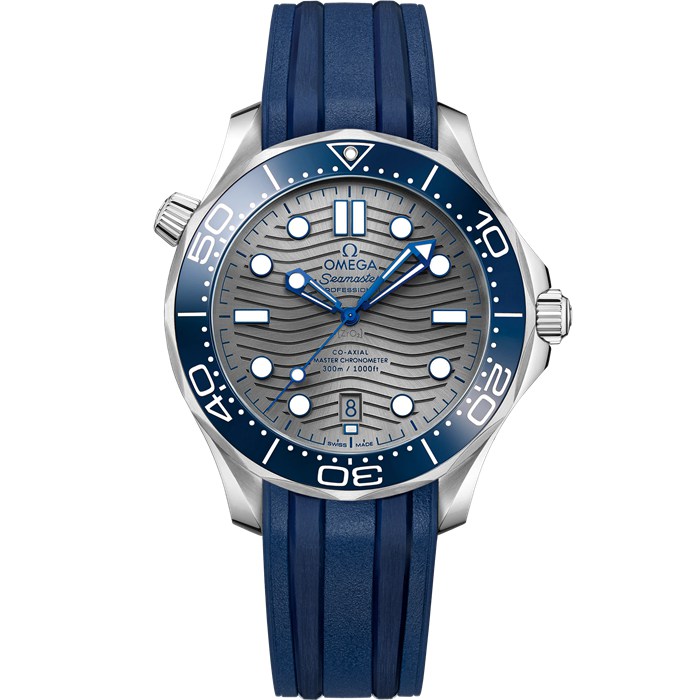 Omega Seamaster Diver 300M 42 mm, aço em bracelete de borracha 210.32.42.20.06.001