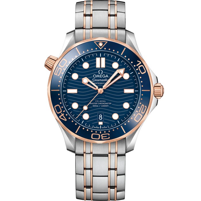 Omega Seamaster Diver 300M 42 mm, aço - ouro Sedna™ em aço - ouro Sedna™ 210.20.42.20.03.002
