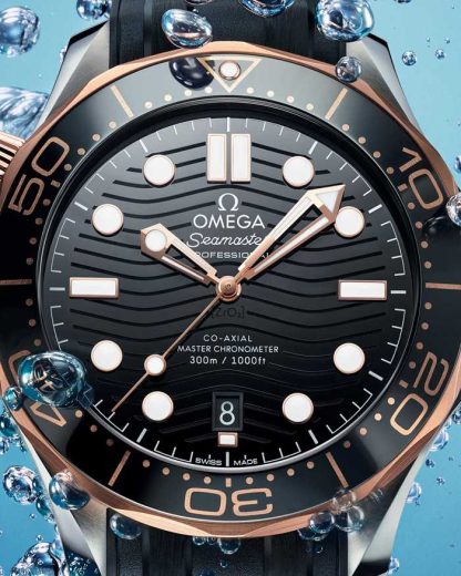 Omega Seamaster Diver 300M 42 mm, aço - ouro Sedna™ em bracelete de borracha 210.22.42.20.01.002 - Image 3