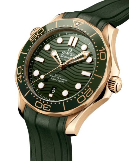 Omega Seamaster Diver 300M 42 mm, ouro Moonshine™ em bracelete de borracha 210.62.42.20.10.001 - Image 3