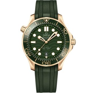 Omega Seamaster Diver 300M 42 mm, ouro Moonshine™ em bracelete de borracha 210.62.42.20.10.001