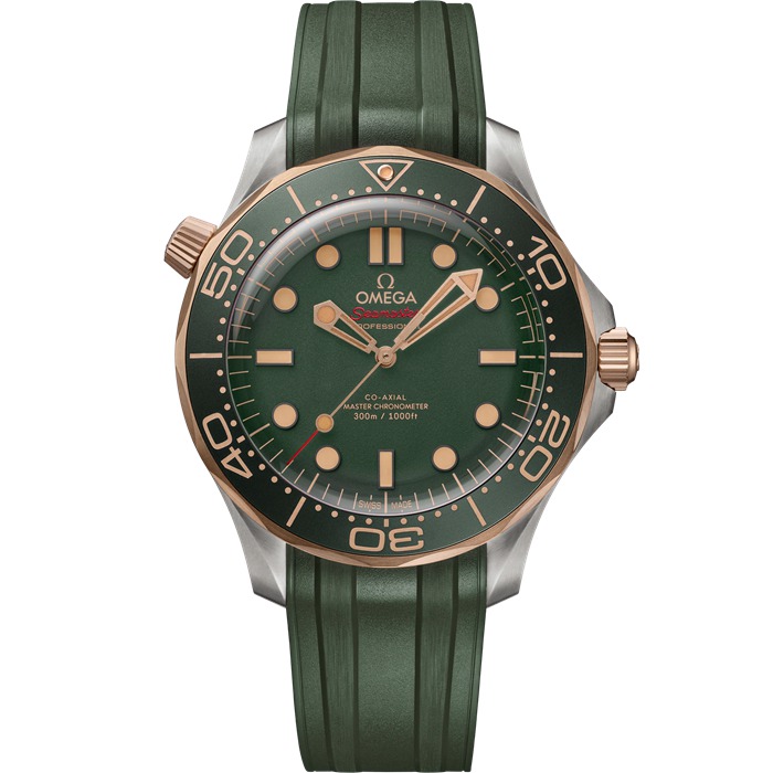 Omega Seamaster Diver 300M 42 mm, titânio - Bronze gold em bracelete de borracha 210.92.42.20.10.001