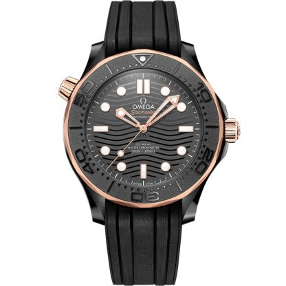 Omega Seamaster Diver 300M 43,5 mm, cerâmica preta em bracelete de borracha 210.62.44.20.01.001