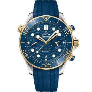 Omega Seamaster Diver 300M 44 mm, aço - ouro amarelo em bracelete de borracha 210.22.44.51.03.001