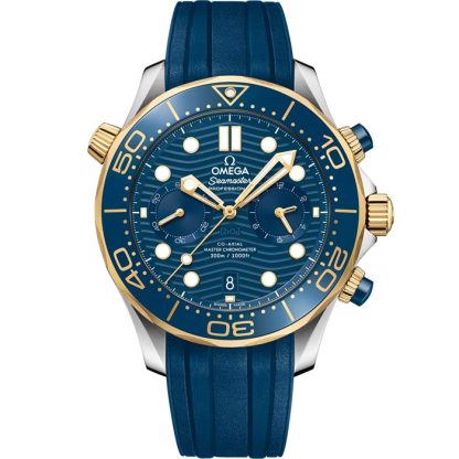 Omega Seamaster Diver 300M 44 mm, aço - ouro amarelo em bracelete de borracha 210.22.44.51.03.001