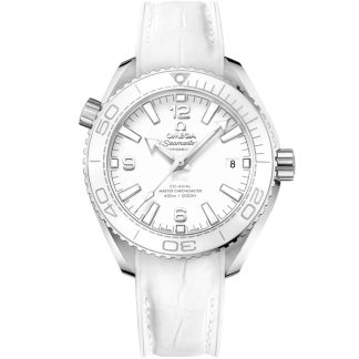 Omega Seamaster PLANET OCEAN 600M 39,5 mm, aço em bracelete de pele 215.33.40.20.04.001