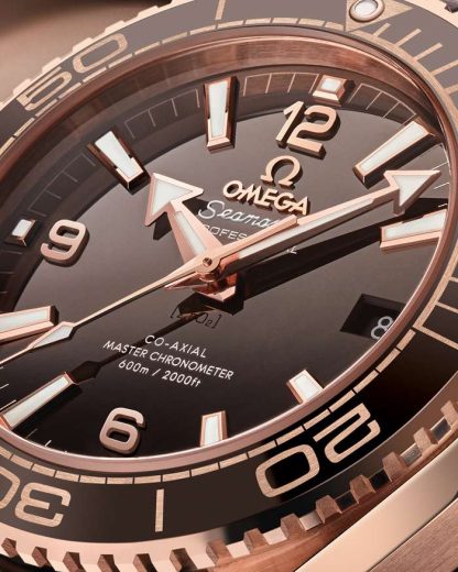 Omega Seamaster PLANET OCEAN 600M 39,5 mm, ouro Sedna™ em bracelete em pele com forro de borracha 215.63.40.20.13.001 - Image 3