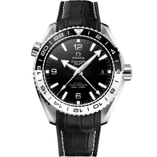 Omega Seamaster PLANET OCEAN 600M 43,5 mm, aço em bracelete em pele com forro de borracha 215.33.44.22.01.001