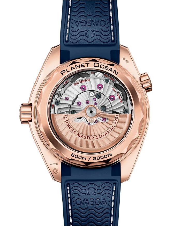 Omega Seamaster PLANET OCEAN 600M 43,5 mm, ouro Sedna™ em bracelete em pele com forro de borracha 215.63.44.21.03.001 - Image 2