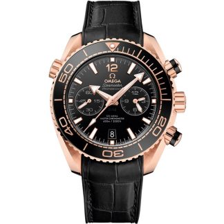 Omega Seamaster PLANET OCEAN 600M 45,5 mm, ouro Sedna™ em bracelete em pele com forro de borracha 215.63.46.51.01.001