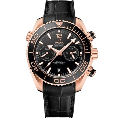 Omega Seamaster PLANET OCEAN 600M 45,5 mm, ouro Sedna™ em bracelete em pele com forro de borracha 215.63.46.51.01.001