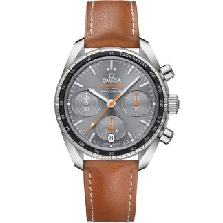 Omega Speedmaster 38 38 mm, aço em bracelete de pele 324.32.38.50.06.001