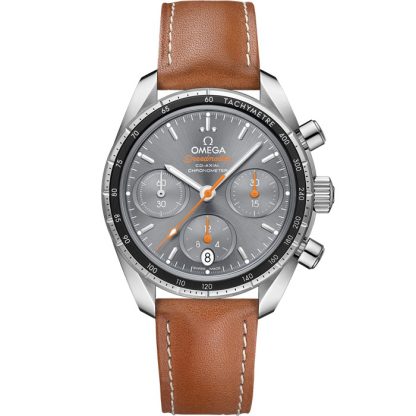 Omega Speedmaster 38 38 mm, aço em bracelete de pele 324.32.38.50.06.001