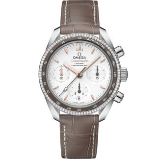 Omega Speedmaster 38 38 mm, aço em bracelete de pele 324.38.38.50.02.001