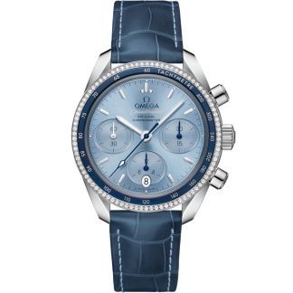 Omega Speedmaster 38 38 mm, aço em bracelete de pele 324.38.38.50.03.001