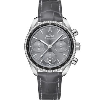 Omega Speedmaster 38 38 mm, aço em bracelete de pele 324.38.38.50.06.001