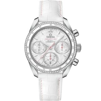 Omega Speedmaster 38 38 mm, aço em bracelete de pele 324.38.38.50.55.001