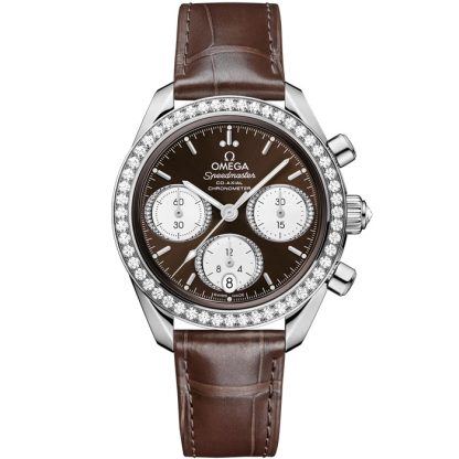 Omega Speedmaster 38 38 mm, aço em pele de crocodilo 324.18.38.50.63.001