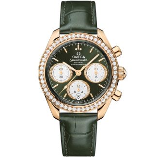 Omega Speedmaster 38 38 mm, ouro Moonshine™ em pele de crocodilo 324.58.38.50.60.001