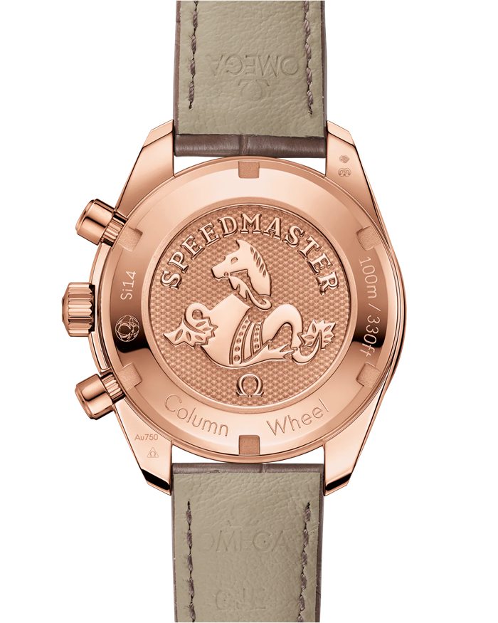Omega Speedmaster 38 38 mm, ouro Sedna™ em bracelete de pele 324.63.38.50.02.003 - Image 2