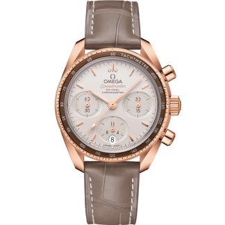 Omega Speedmaster 38 38 mm, ouro Sedna™ em bracelete de pele 324.63.38.50.02.003