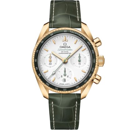 Omega Speedmaster 38 38 mm, ouro amarelo em bracelete de pele 324.63.38.50.02.004