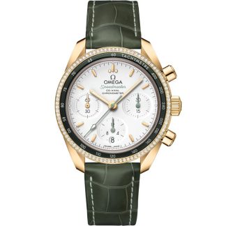 Omega Speedmaster 38 38 mm, ouro amarelo em bracelete de pele 324.68.38.50.02.004