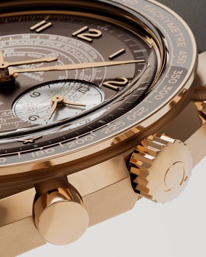 Omega Speedmaster Chronoscope 43 mm, Bronze gold em bracelete de pele 329.92.43.51.10.001 - Image 3