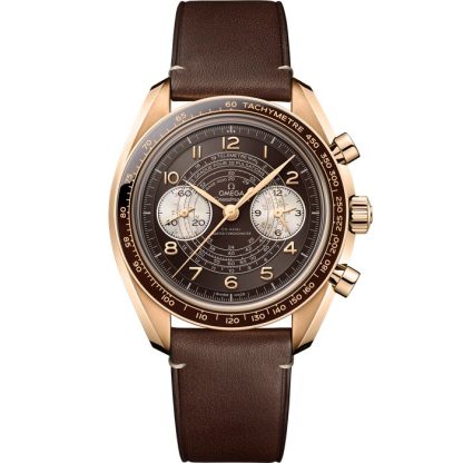 Omega Speedmaster Chronoscope 43 mm, Bronze gold em bracelete de pele 329.92.43.51.10.001