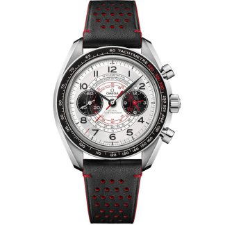 Omega Speedmaster Chronoscope 43 mm, aço em bracelete de pele 329.32.43.51.02.001