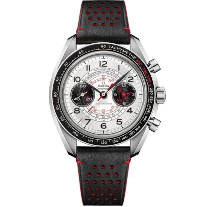 Omega Speedmaster Chronoscope 43 mm, aço em bracelete de pele 329.32.43.51.02.001