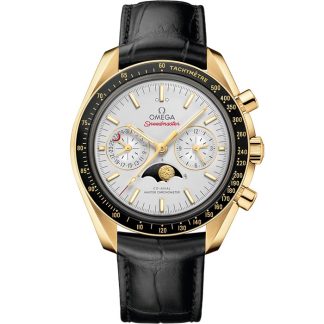 Omega Speedmaster Moonphase 44,25 mm, ouro amarelo em bracelete de pele 304.63.44.52.02.001