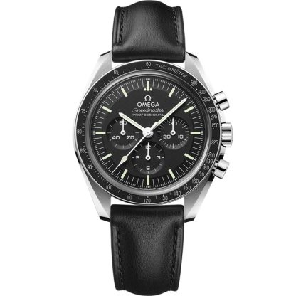 Omega Speedmaster Moonwatch Professional 42 mm, aço em bracelete de pele 310.32.42.50.01.002