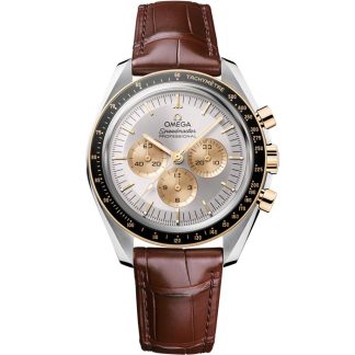 Omega Speedmaster Moonwatch Professional 42 mm, aço - ouro Moonshine™ em pele de crocodilo 310.23.42.50.02.001