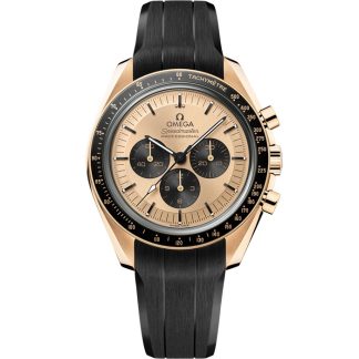 Omega Speedmaster Moonwatch Professional 42 mm, ouro Moonshine™ em bracelete de borracha 310.62.42.50.99.001