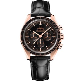 Omega Speedmaster Moonwatch Professional 42 mm, ouro Sedna™ em bracelete de pele 310.63.42.50.01.001