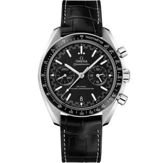 Omega Speedmaster Racing 44,25 mm, aço em bracelete de pele 329.33.44.51.01.001