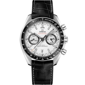 Omega Speedmaster Racing 44,25 mm, aço em bracelete de pele 329.33.44.51.04.001