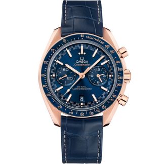 Omega Speedmaster Racing 44,25 mm, ouro Sedna™ em bracelete de pele 329.53.44.51.03.001
